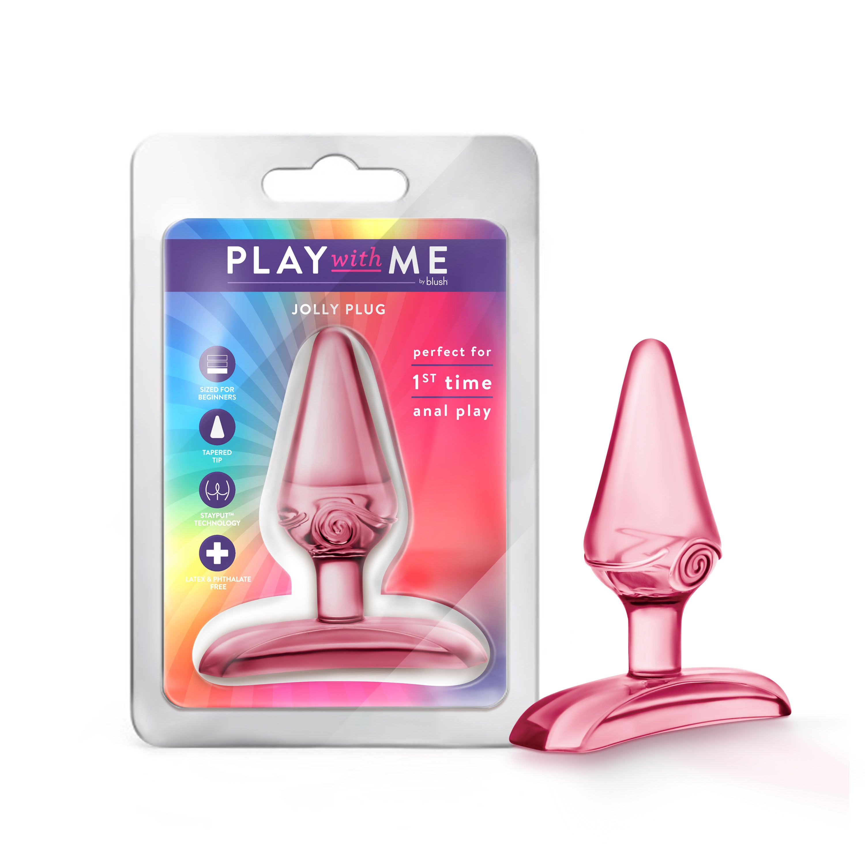 Blush Jolly Plug Blue Beginner Anal Toy for Comfortable Play Butt Plugs