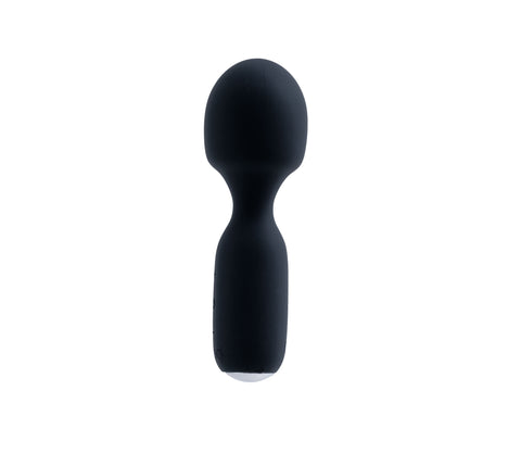Wini Rechargeable Mini Wand Massager Black with 10 Vibrations Electric Massager