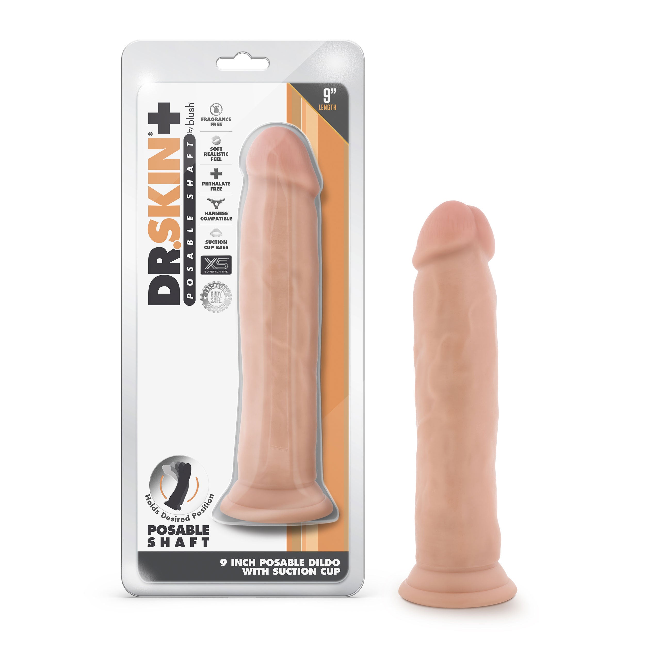 Dr. Skin Plus Posable Dildo (Vanilla) – Thick Realistic Dildo > Dildos > Large Dildos