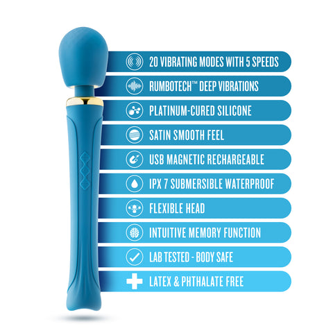 Blush Dianna Teal Wireless Vibrating Massager with 20 Modes > Sex Toys For Ladies > Wand Massagers and Attachments
