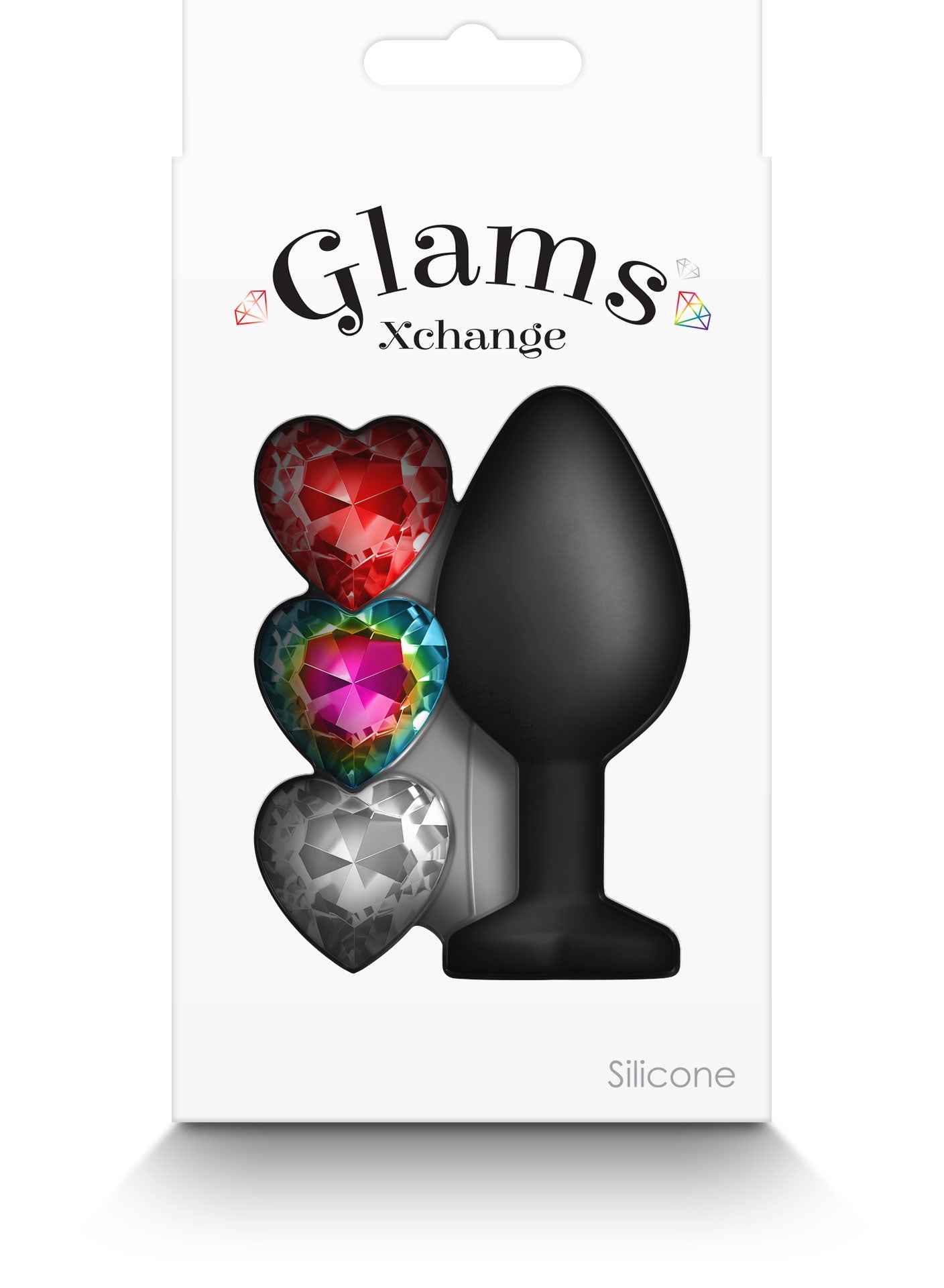 Glams Xchange Heart Medium Butt Plug with Heart Gems > Anal Range > Jewel Butt Plugs