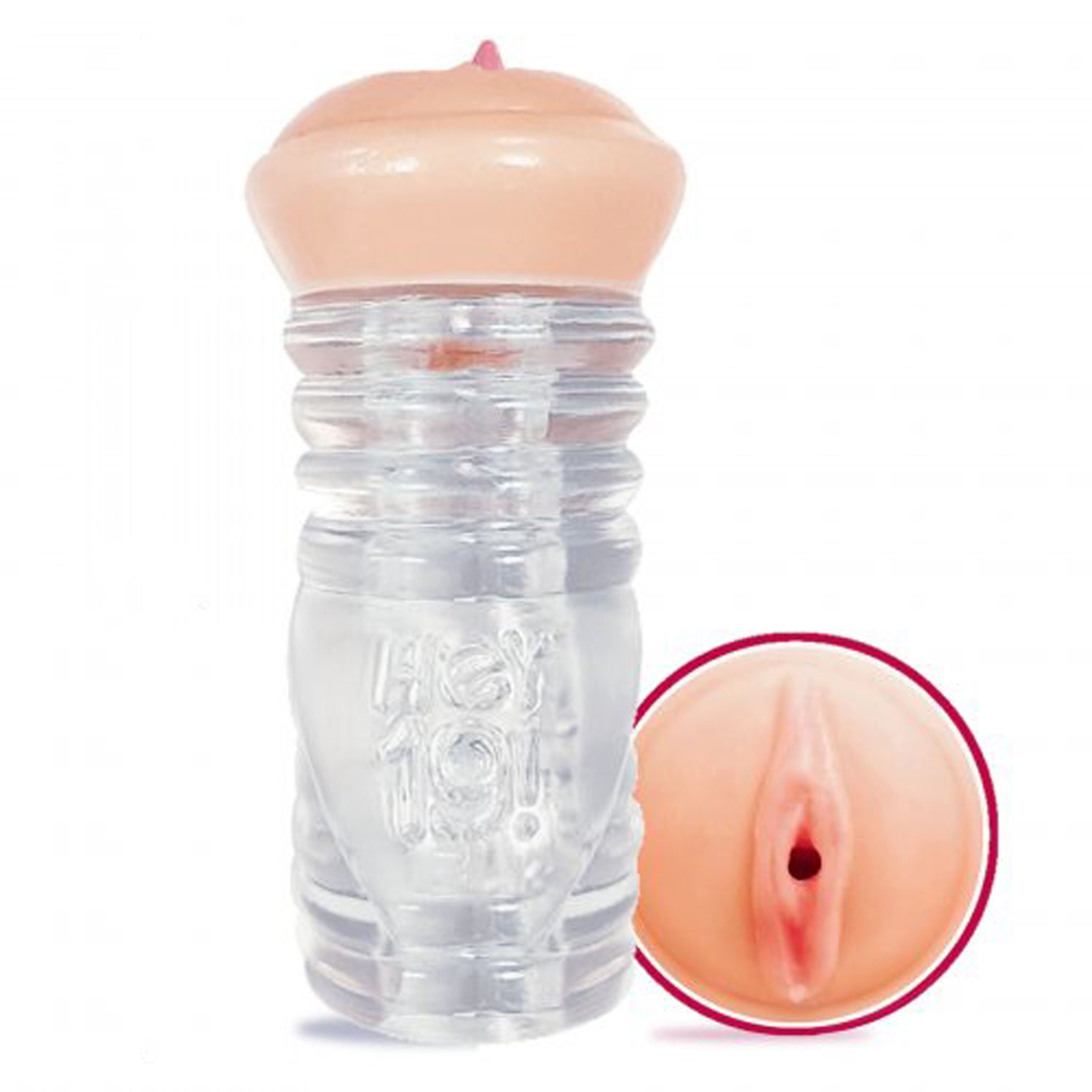 Hey 19 Clear Stroker with Realistic Haley Spades Lips Design