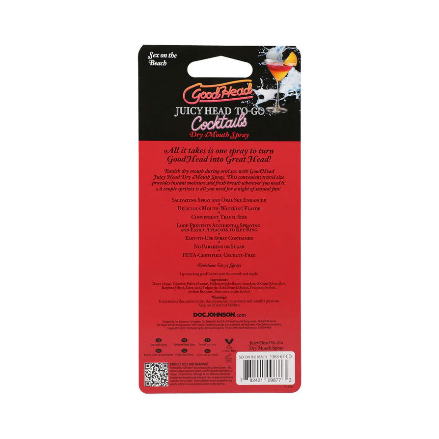 Goodhead Juicy Head (Sex on the Beach) Vegan Friendly Dry Mouth Spray – Travel Size Oral Gels & Sprays