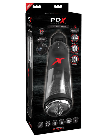 Pdx Elite Mega-Bator – Rechargeable Hands-Free Stroker Strokers - Premium
