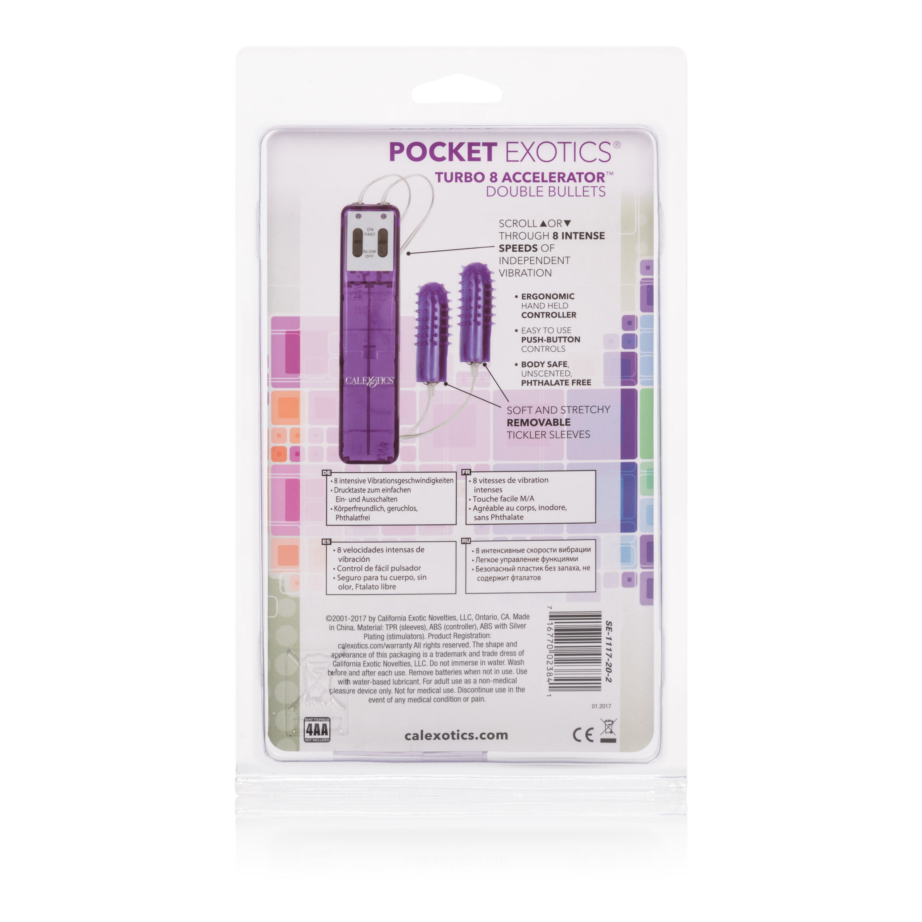 Turbo 8 Accelerator Double Bullet Vibrator with Tickler Sleeve BULLETS
