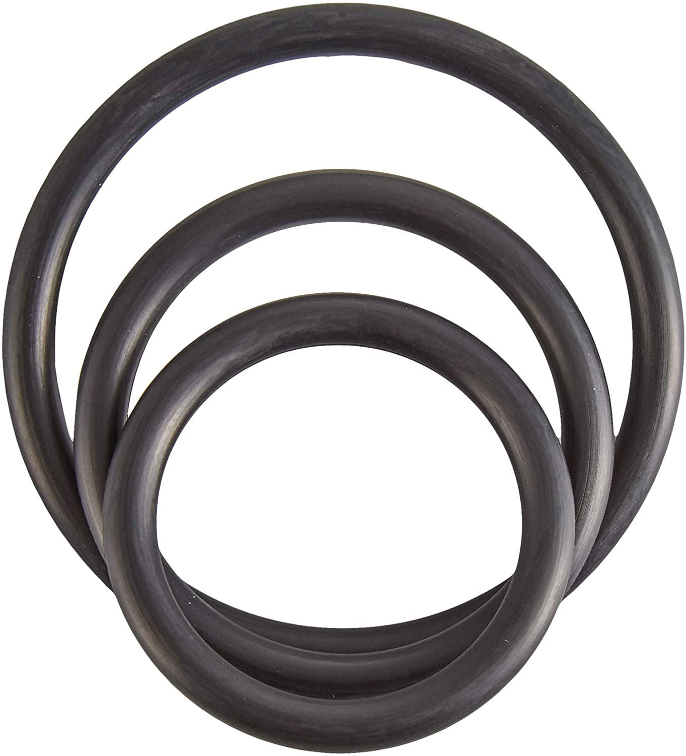Spartacus Rubber Cock Ring Set (Black) – Versatile Silicone Cock Rings Secondary image