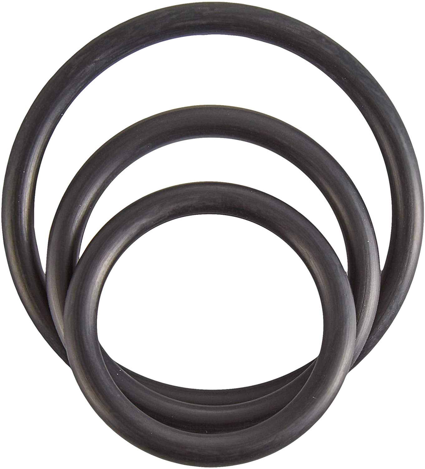 Spartacus Rubber Cock Ring Set (Black) – Versatile Silicone Cock Rings > Cock Ring > Sets