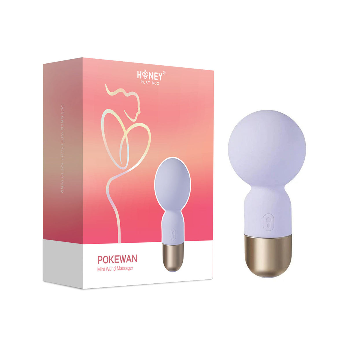 Pokewan Mini Wand Massager Wireless Clitoral Vibrator Lavender Purple Electric Massager