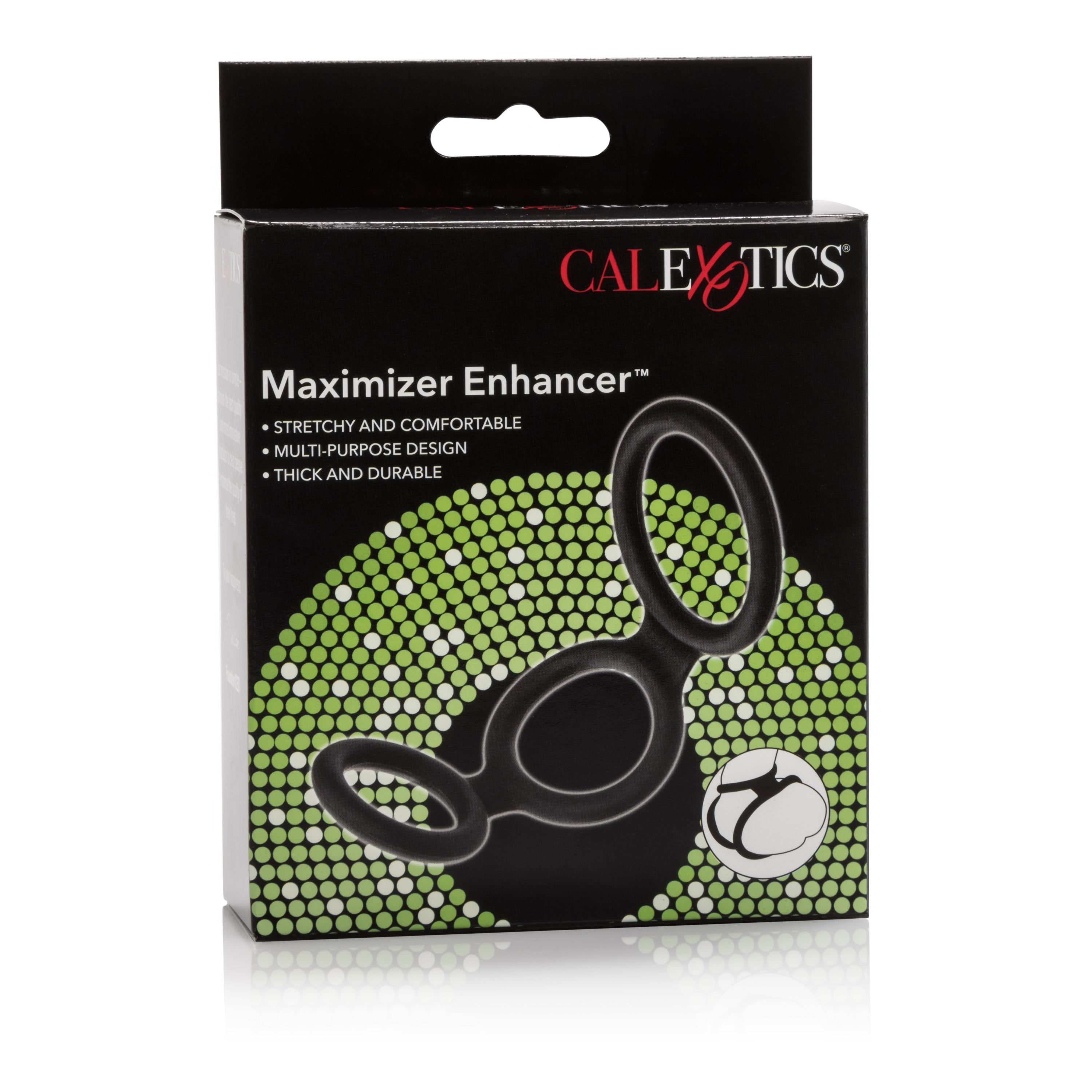 Maximizer Enhancer Triple Silicone Ring Set Black with 2 Inch Base, 1.5 Inch Scrotum, and 1.25 Inch Shaft Rings COCK RING Set