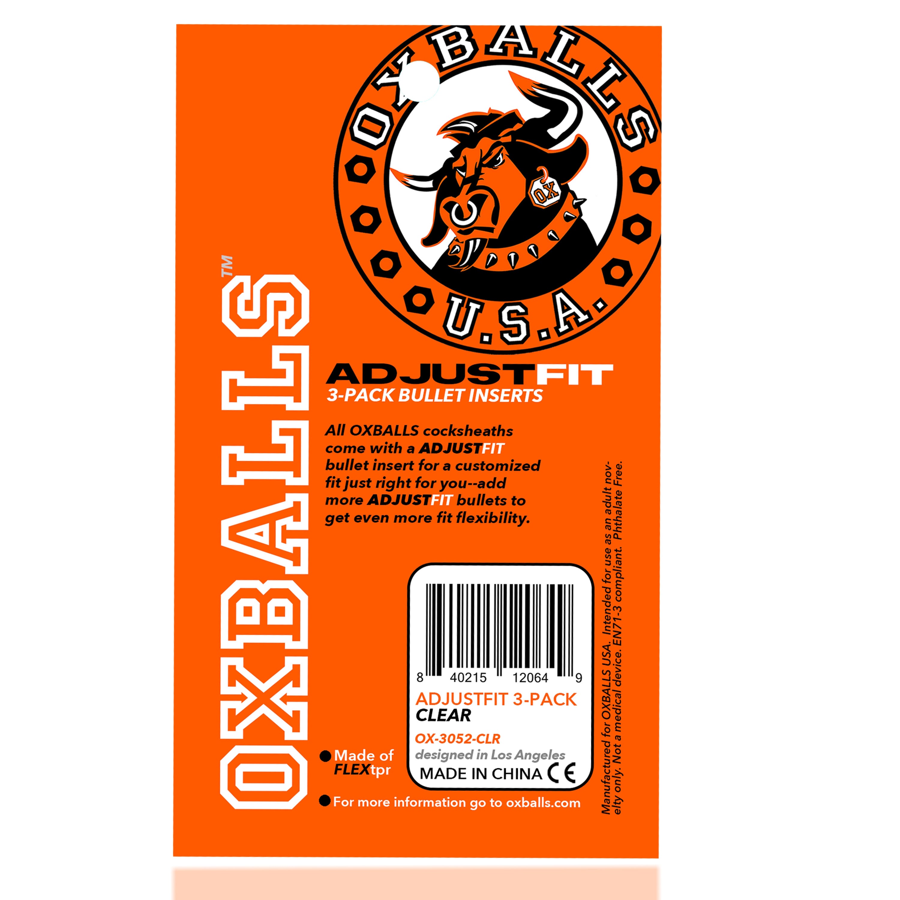 Oxballs Adjustfit Insert 3-Pack Clear Cocksheath Inserts SLEEVES