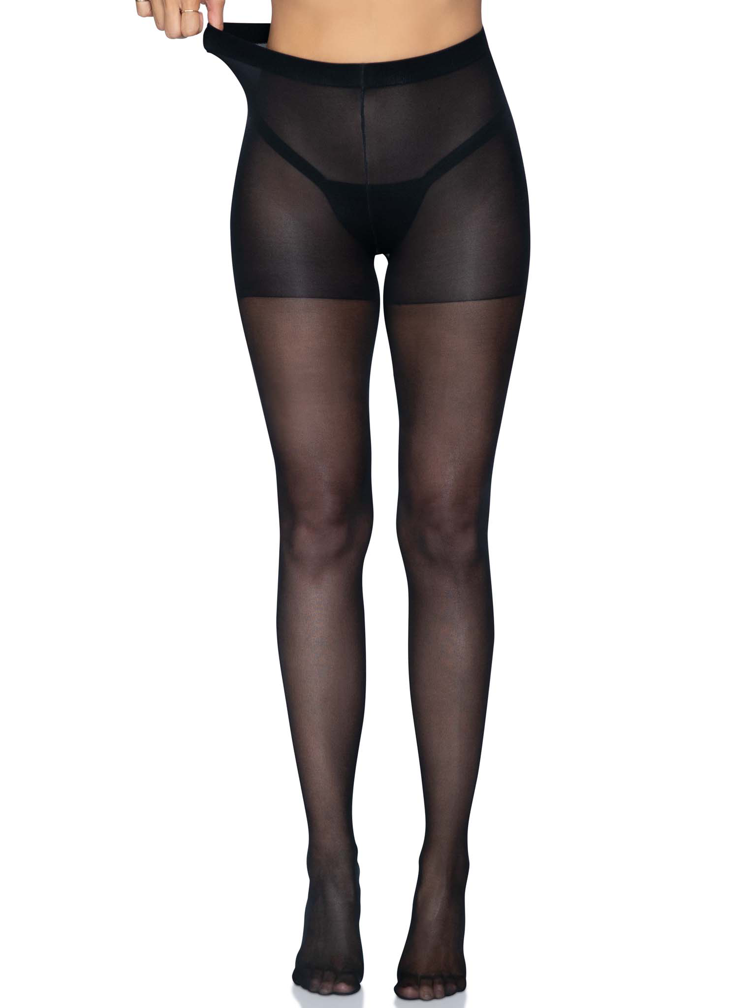 Sheer Open Butt Crotchless Pantyhose Hosiery One Size Black Hosiery