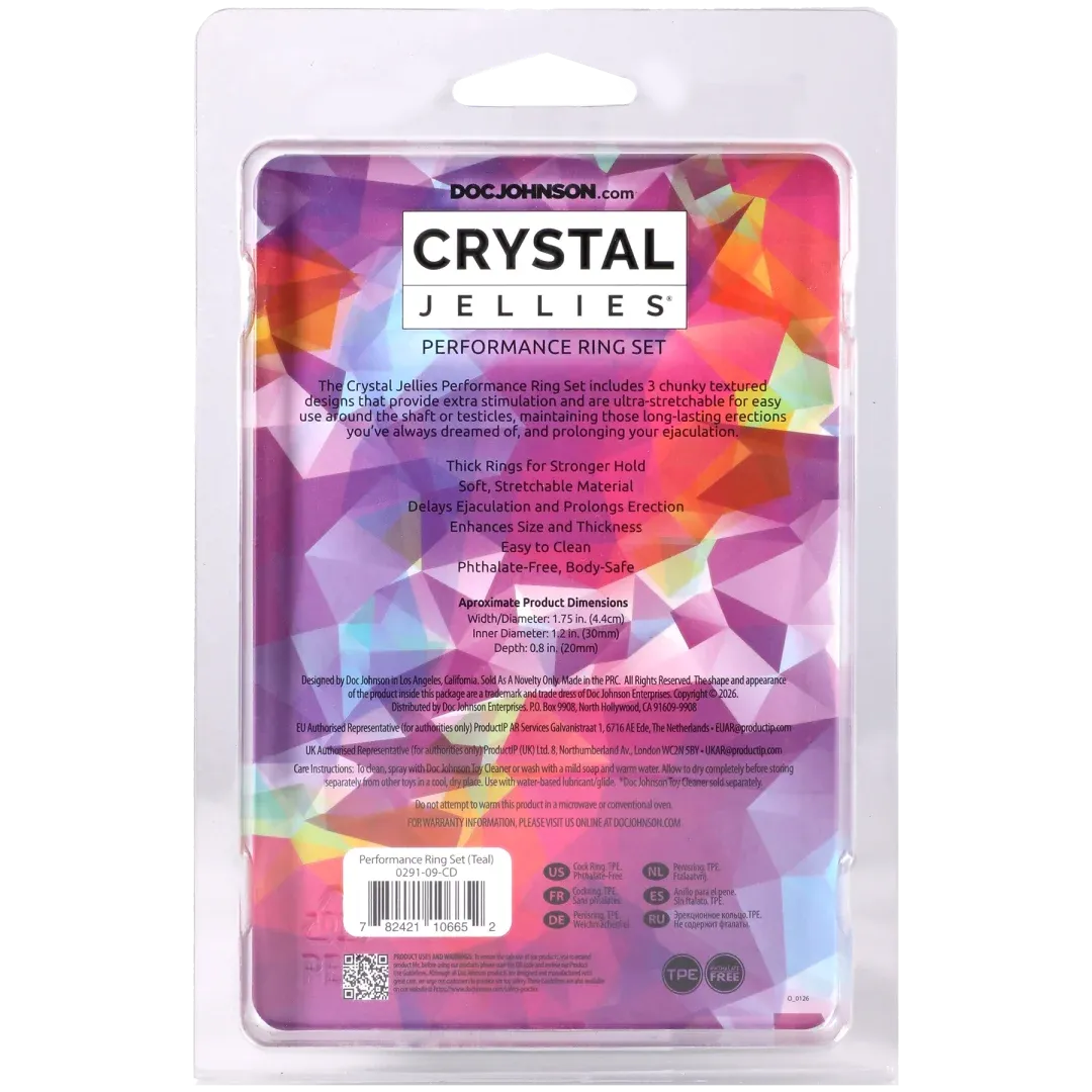 Crystal Jellies Performance Ring Set – Phthalate-Free Stretchable Silicone Rings > Cock Ring > Sets