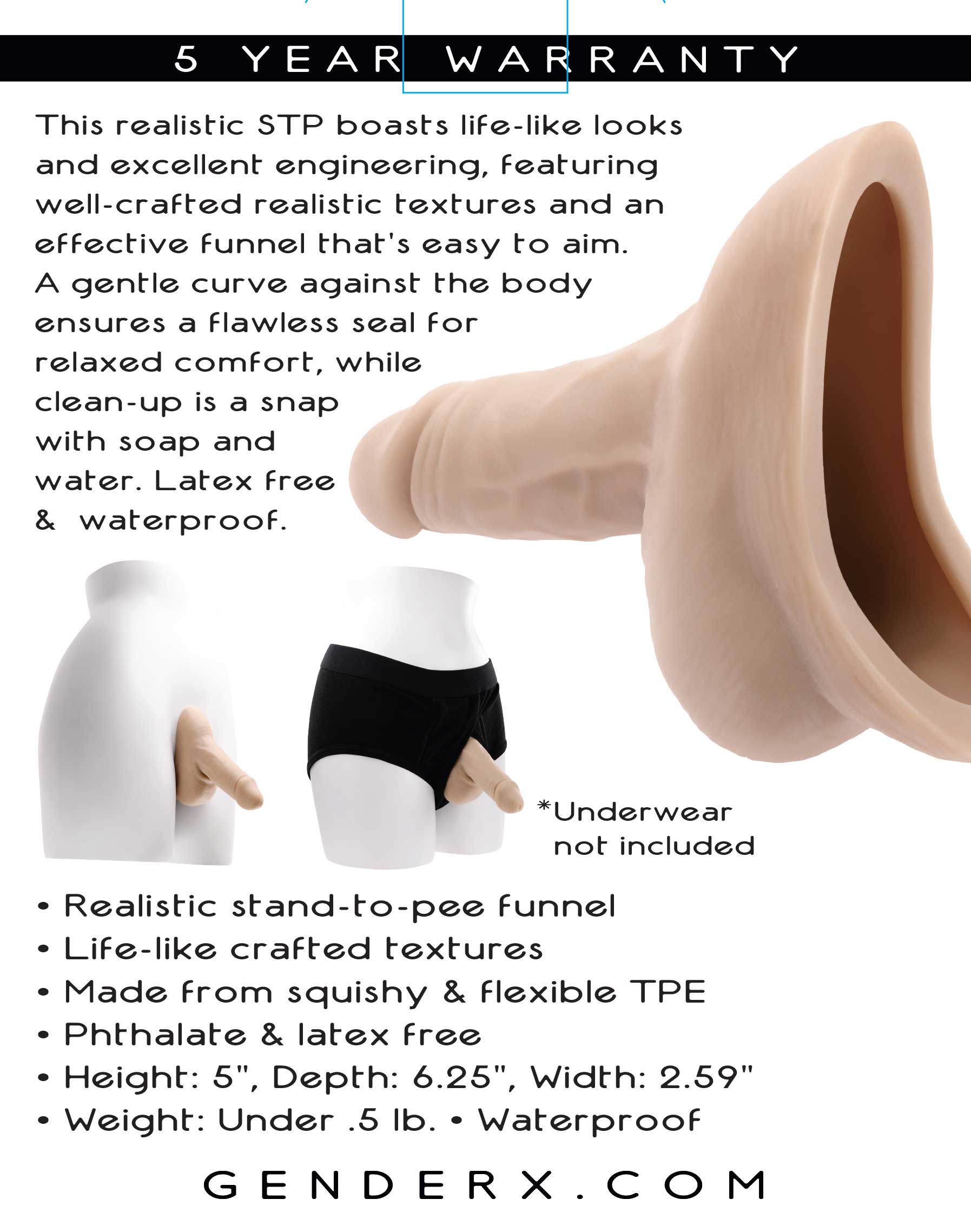 Gender X Stand to Pee Light Realistic Stand to Pee Funnel Flesh Packers