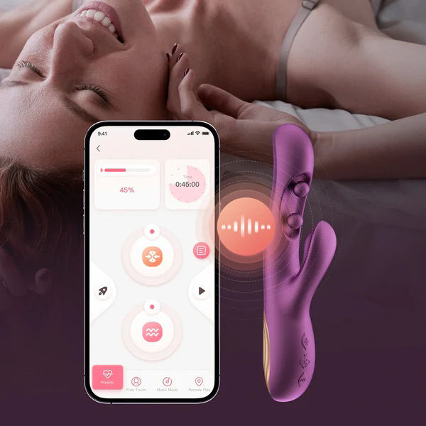 Gem App Control Rabbit Vibrator with G-Spot Clamping Balls VIBRATORS-RABBIT