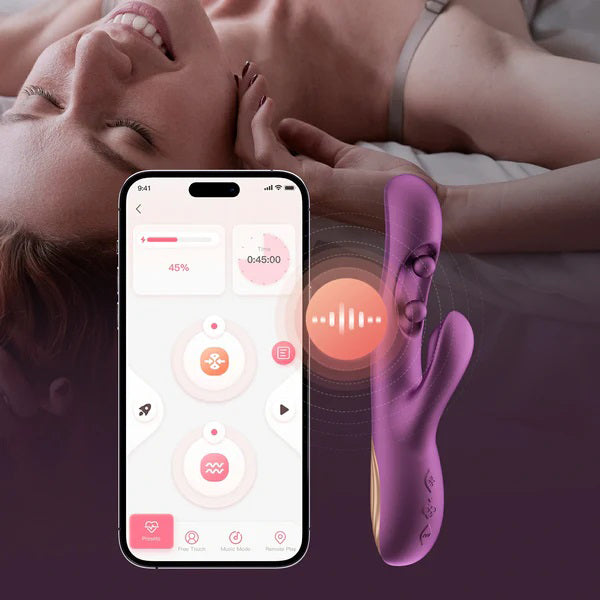 Gem App Control Rabbit Vibrator with G-Spot Clamping Balls > Vibrators > Ladies > Rabbit