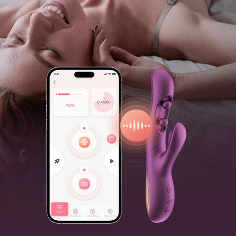 Gem App Control Rabbit Vibrator with G-Spot Clamping Balls VIBRATORS-RABBIT