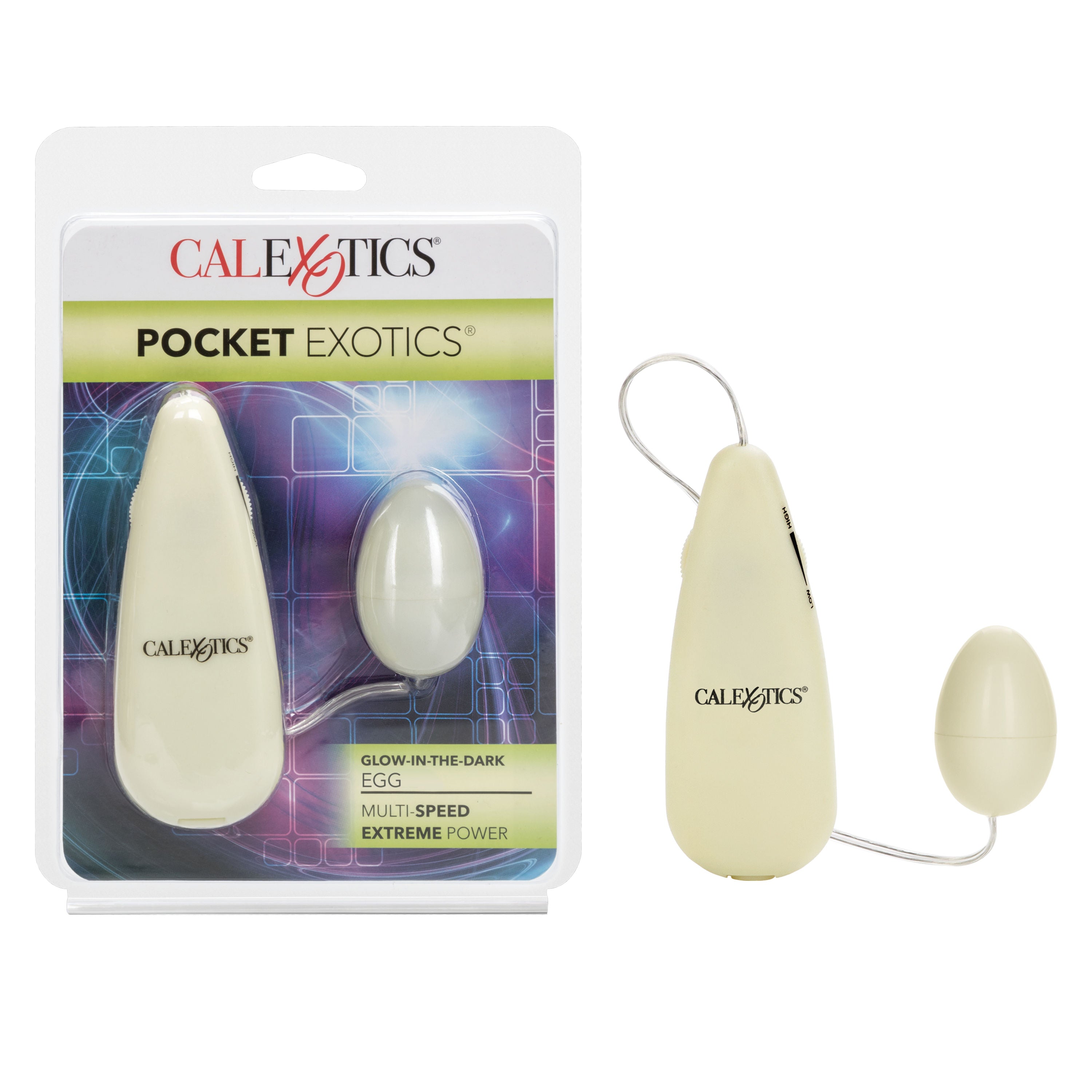 CalExotics Glow in the Dark Pocket Exotics Vibrating Egg BULLETS