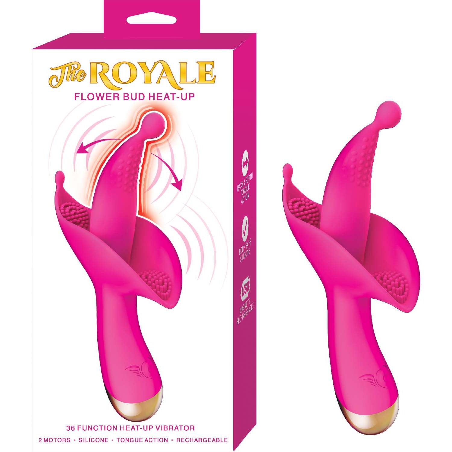 Royale Flower Bud Heat Up Pink Vibrating Pink > Sex Toys For Ladies > Air Pulsation