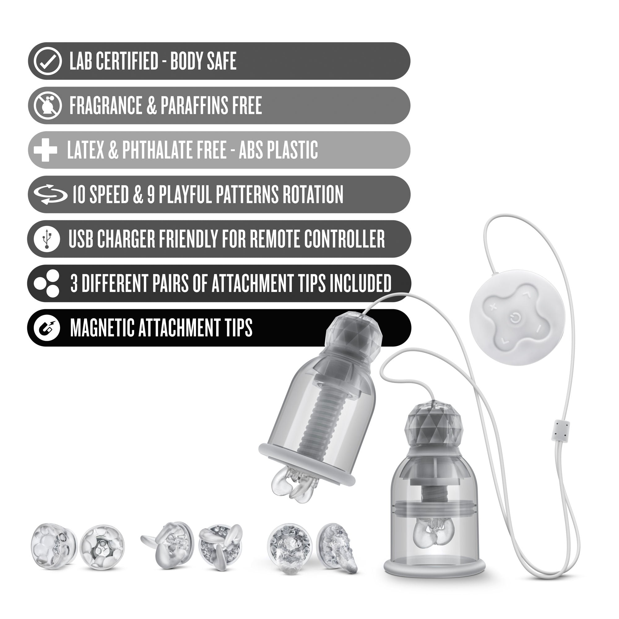 Temptasia Titillator Nipple Sucker with Variable Speed Control Clear Nipple Suckers
