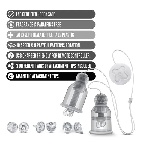 Temptasia Titillator Nipple Sucker with Variable Speed Control Clear Nipple Suckers