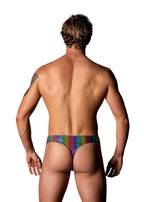 Rainbow Pack and Play Thong with Front Condom Pouch S/M > Clothes > Mens Thongs