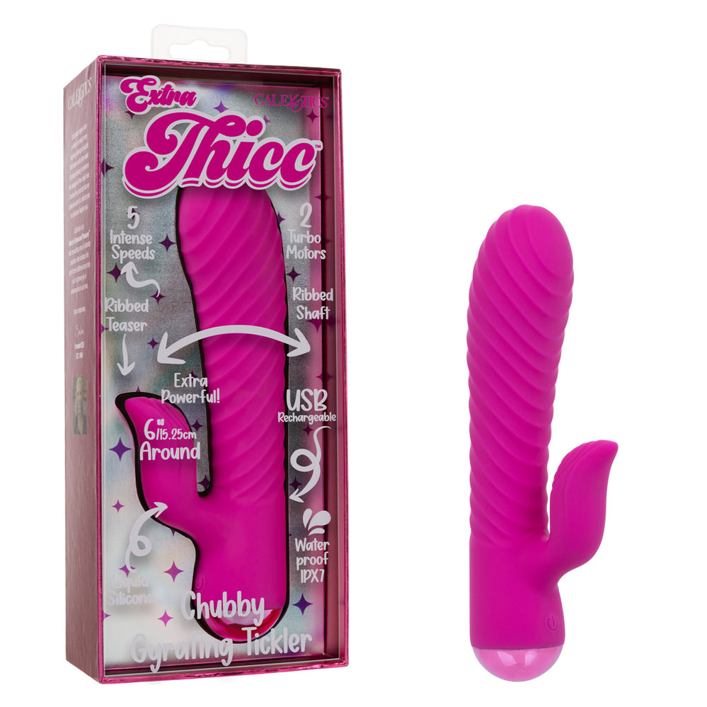 Extra Thicc Chubby Gyrating Tickler – 6 Inch Dual Motor Vibrator Pink > Vibrators > Ladies > Rabbit Main image