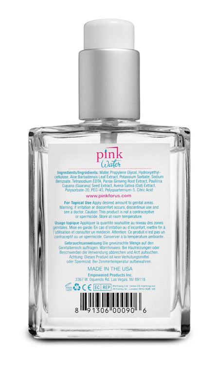 Pink Water Hydrating Water-Based Lubricant 4oz for Intimacy Speciality Lubricants