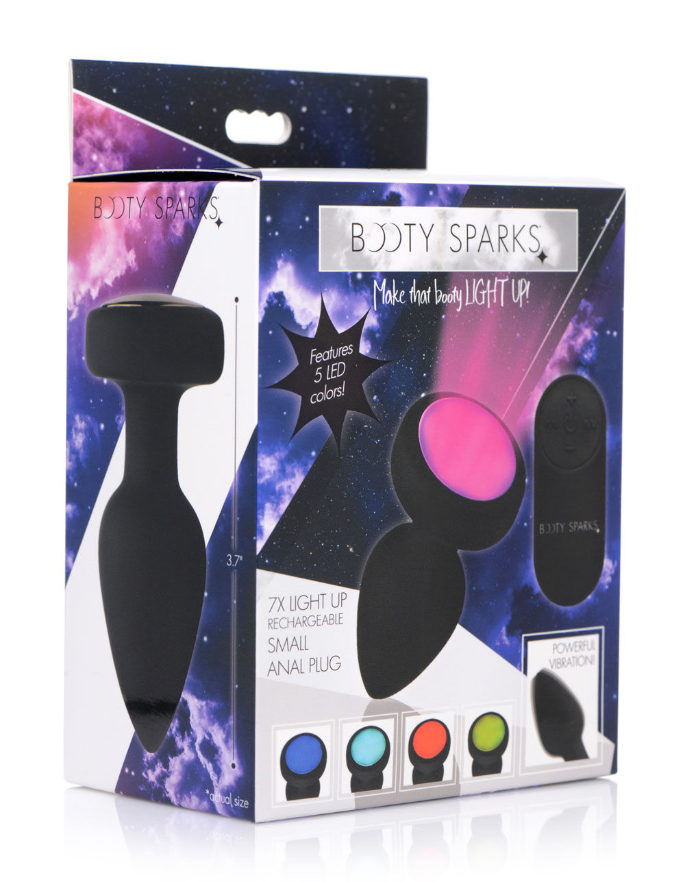 Light Up Rechargeable Small Anal Plug with 7 Vibration Modes Butt Plugs - Vibrating