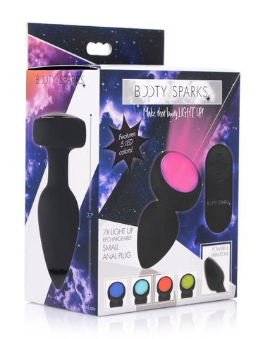 Light Up Rechargeable Small Anal Plug with 7 Vibration Modes Butt Plugs - Vibrating
