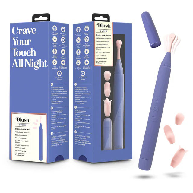 Blush Juno (Purple) – Oscillating Wand Vibrator with 10 Vibration Modes Purple > Vibrators > Ladies > Clitoral Vibrators and Stimulators