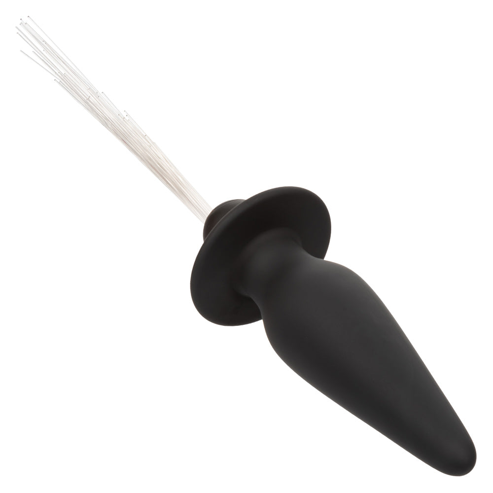 Southern Lights™ Vibrating Light Up Anal Probe Black Silicone Rechargeable with Tapered Design and Flanged Base Butt Plugs - Vibrating