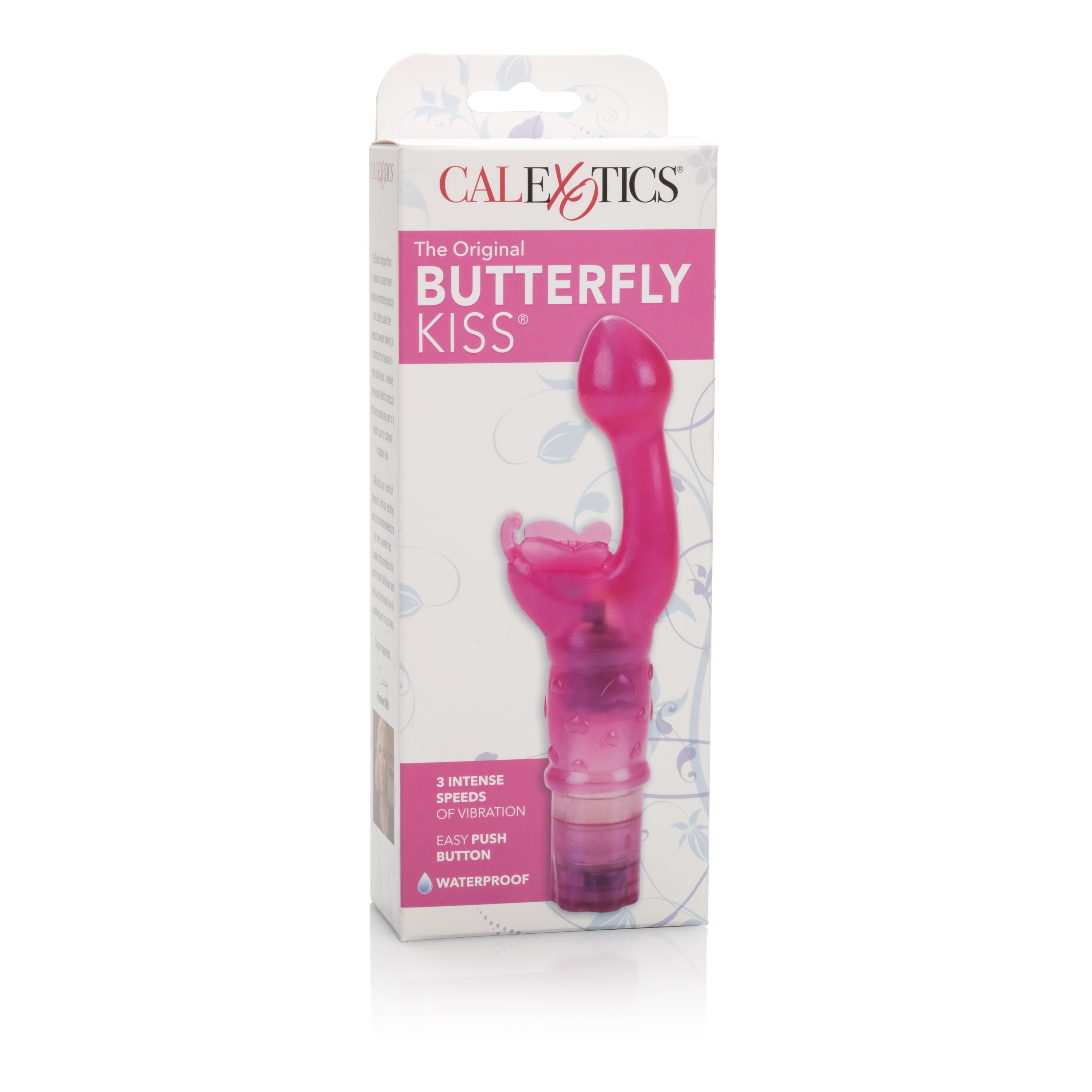 The Original Butterfly Kiss Pink Curvy Multi-Speed G-Spot and Clitoral Massager 2.75 Inch VIBRATORS-RABBIT