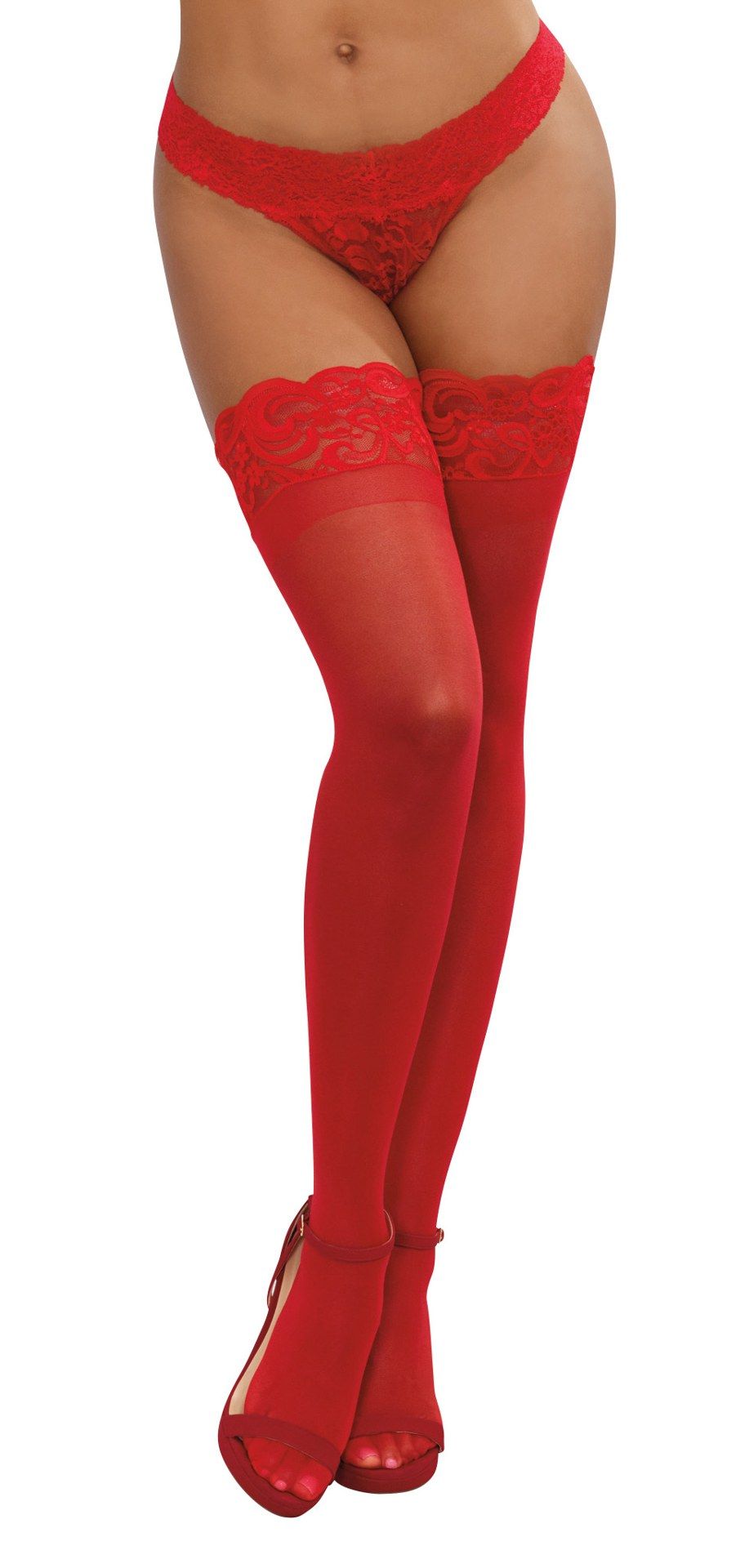 Dreamgirl Black Sheer Thigh High Stockings With Lace Top > Clothes > Hosiery > Stockings