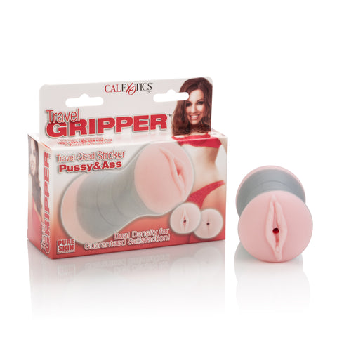 Travel Dual End Masturbator Pussy And Ass 5.5 Inch Sleeve Pink Strokers - Manual