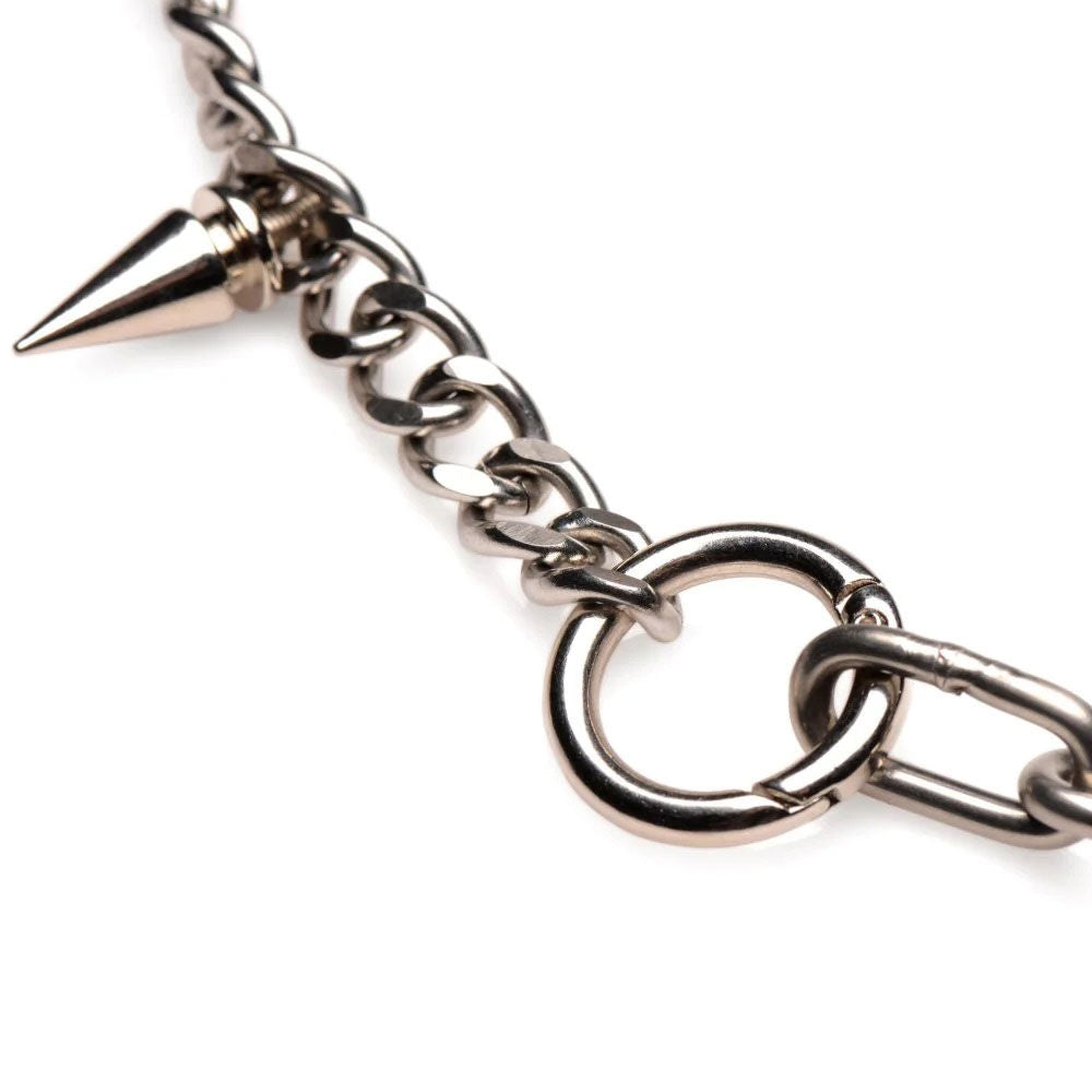 Silver Punk Spiked Necklace Stainless Steel Edgy Jewelry Accessory Body Jewelry (Non Piercing)