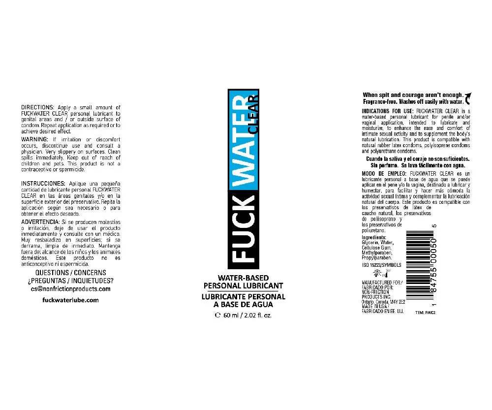 Fuck Water Clear – Water-Based Personal Lubricant 2oz > Lube > Water Based