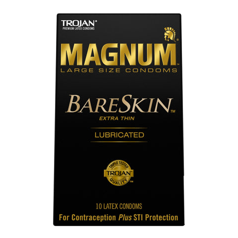 Trojan Magnum Bareskin Condoms 10 Pack Larger Lubricated Default Title Condoms