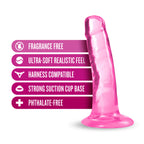 B Yours Plus Clear Suction Cup 5" Dildo Soft Realistic Feel > Dildos > Slim Dildos