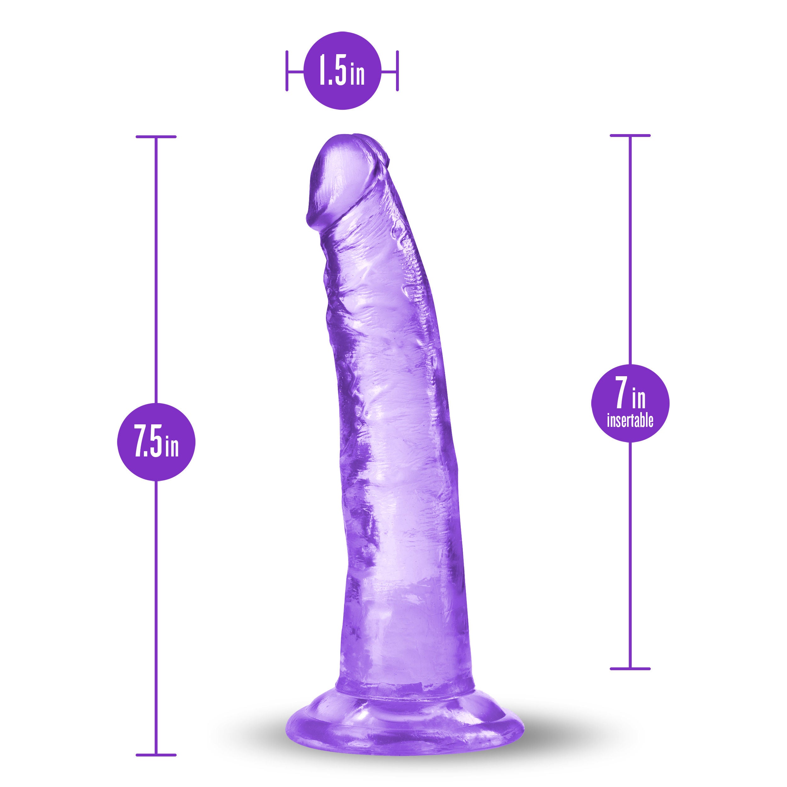 Blush B Yours Plus Purple Realistic 7.5" Dildo With Suction Base > Dildos > Realistic Dildos