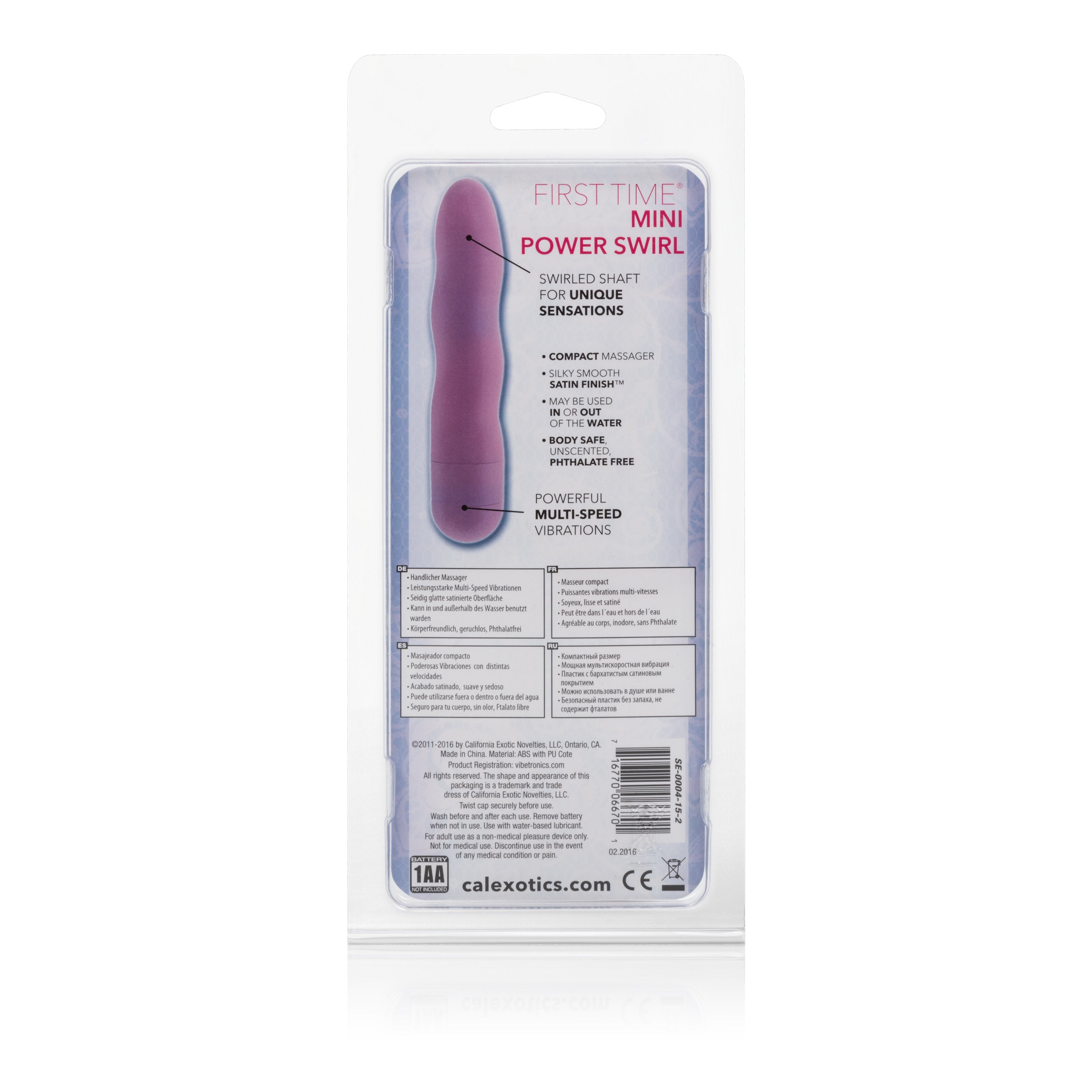 First Time Mini Power Swirl Pink Satin Finish Waterproof Intimate Stimulator 4.5 Inch BULLETS