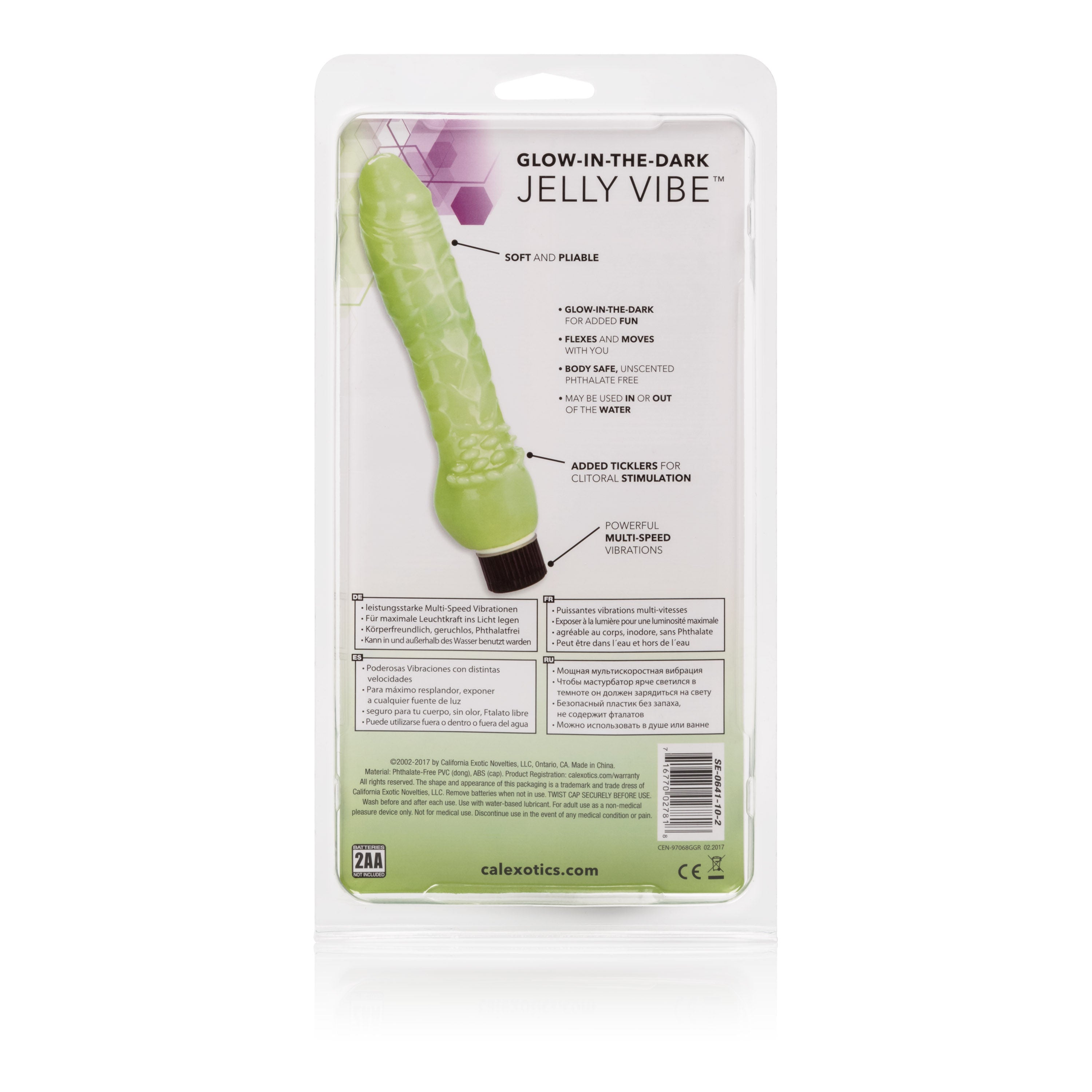 Glow In The Dark Jelly Penis Vibrator 7 Inch Green Adult Toy Vibrators