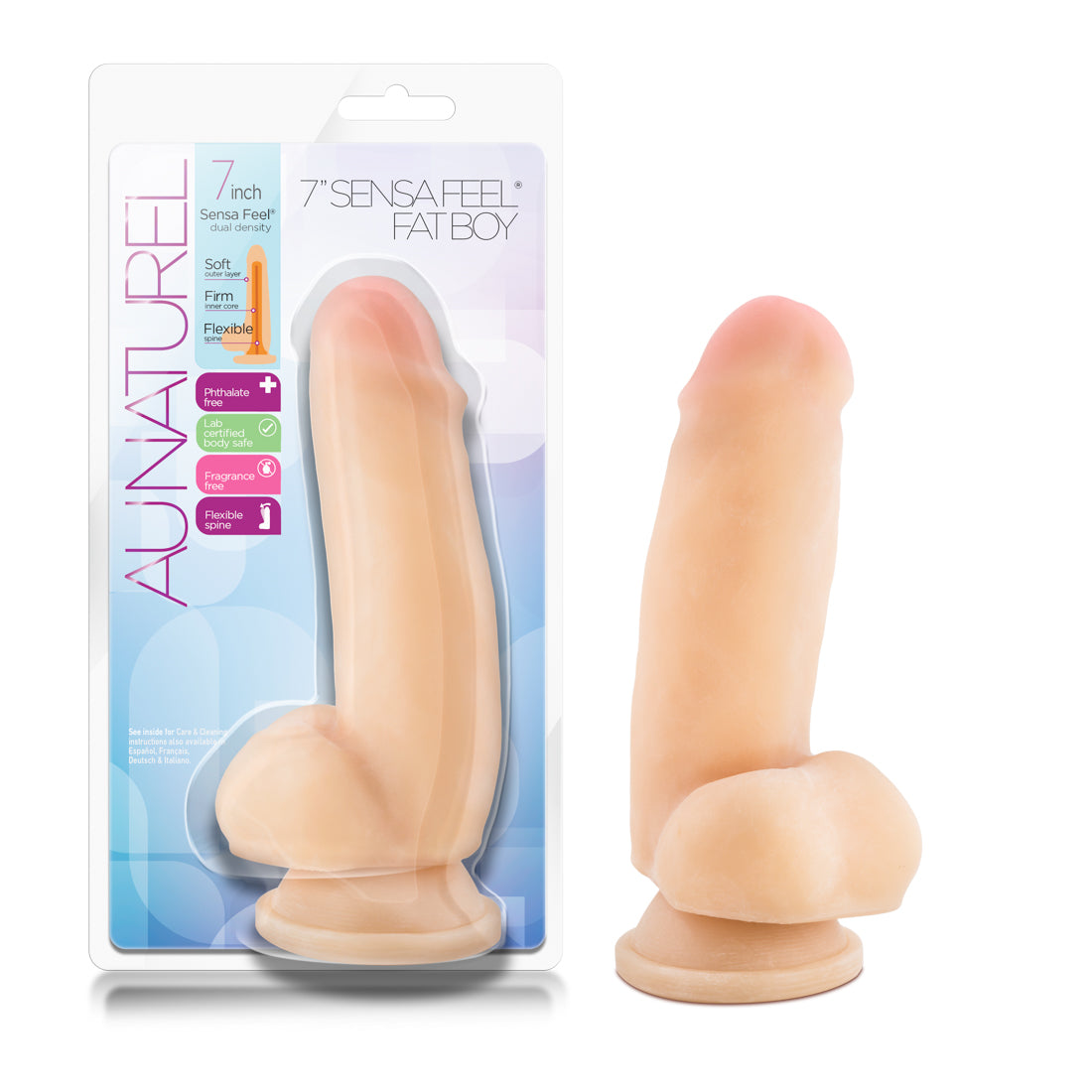 Au Naturel 7 Inch Sensa Feel Fat Boy Dildo Beige Dongs Realistic