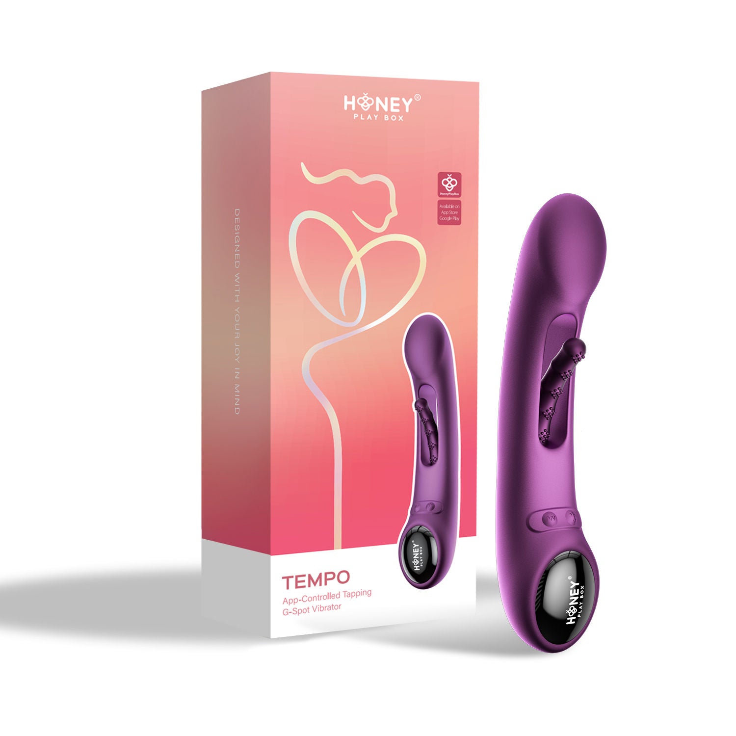 Tempo App Controlled G-Spot Vibrator with Tapping and Buzzing