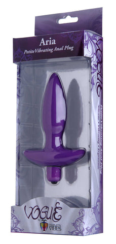 Aria Small Silicone Vibrating Anal Plug with Flared Base