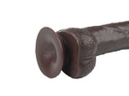 Get Lucky 9 Inch Bendable Real Skin Dildo in Dark Brown > Dildos > Large Dildos