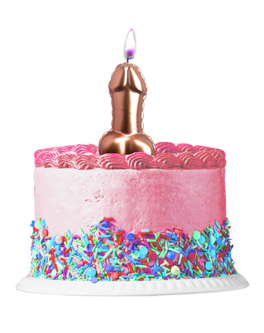 Glitterati Metallic Pink Penis Candle 10 Centimeter Party Decoration Novelty Candles