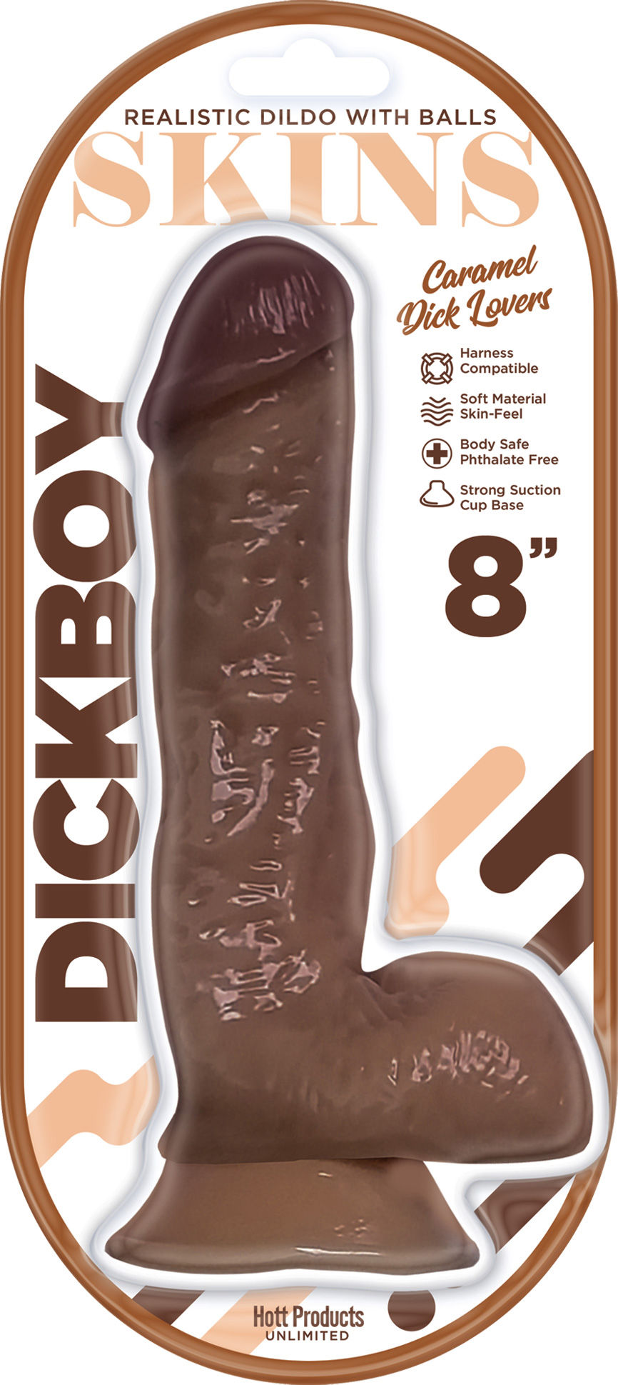 Dickboy 8 Inch Realistic Dildo With Balls Vanilla Scented Brown Dongs Realistic