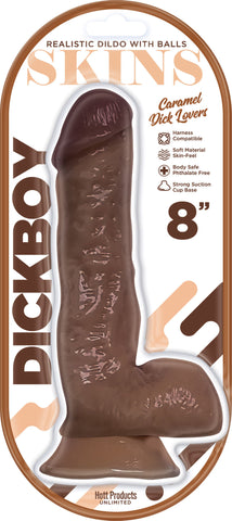 Dickboy 8 Inch Realistic Dildo With Balls Vanilla Scented Brown Dongs Realistic