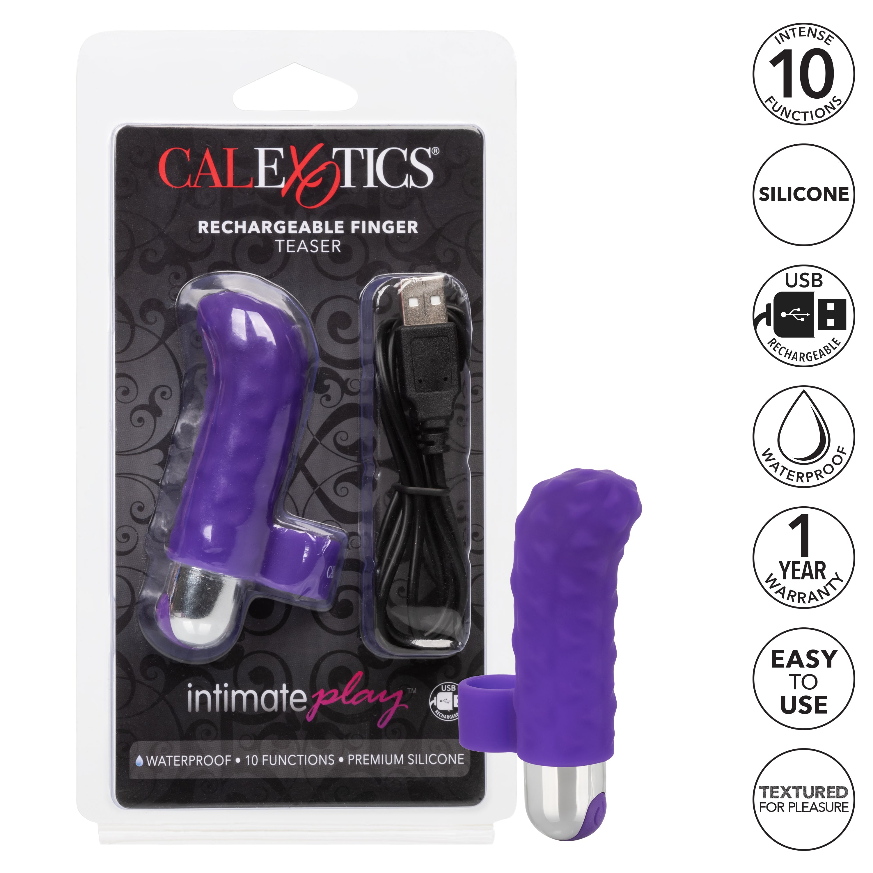 Intimate Play Purple Rechargeable Finger Teaser Finger Stimulator