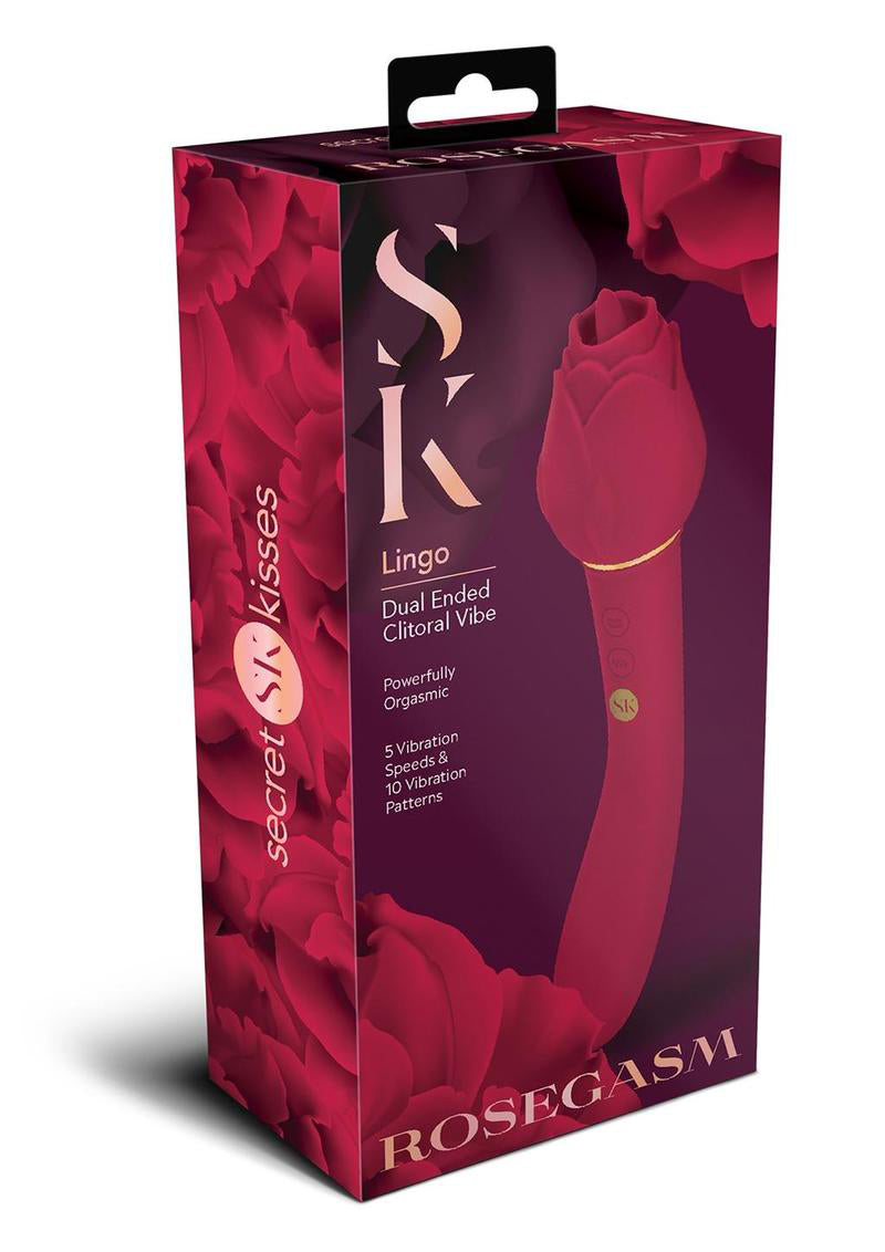 Secret Kisses Rosegasm Lingo 20.3cm Dual-ended Stimulator > Sex Toys For Ladies > Rose Stimulators